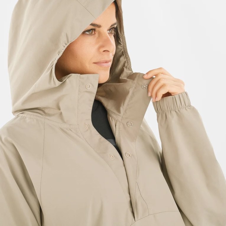 Beige Salomon Outlife Ripstop Half Zip Women's Windbreaker | PH 39254W